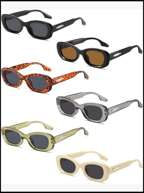 Retro Small Rectangle Sunglasses, Vintage Square Frame Unisex Shades main image 6